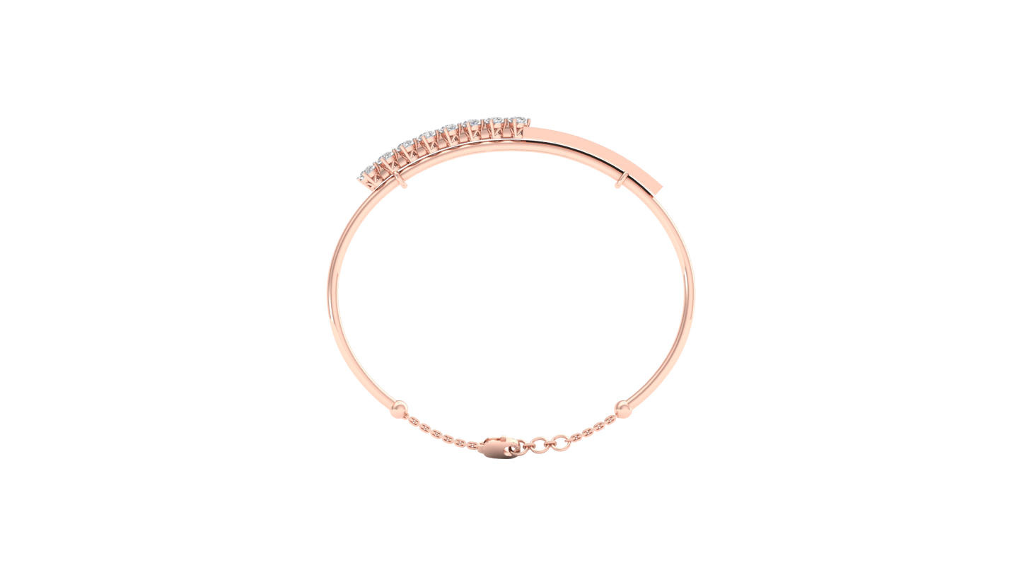 Pink Gold-Milky Way Lab-Grown Diamond Bangle_view=FRONT
