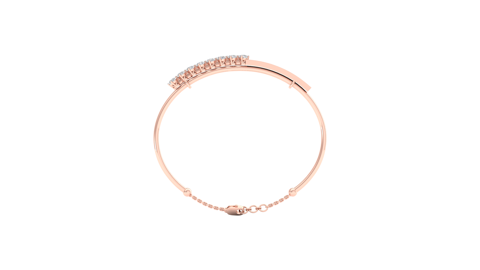 Pink Gold-Milky Way Lab-Grown Diamond Bangle_view=FRONT