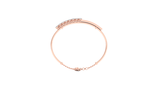 Pink Gold-Milky Way Lab-Grown Diamond Bangle_view=FRONT