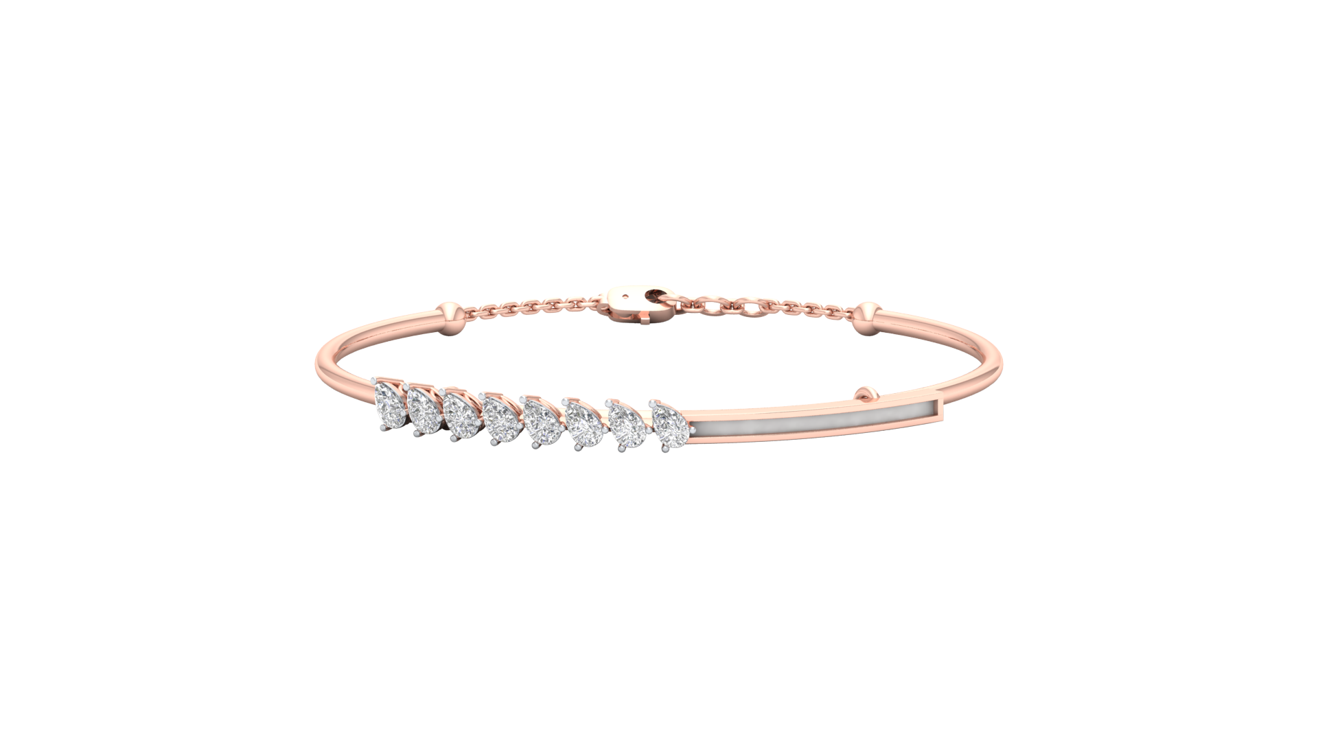 Pink Gold-Milky Way Lab-Grown Diamond Bangle_view=TOP