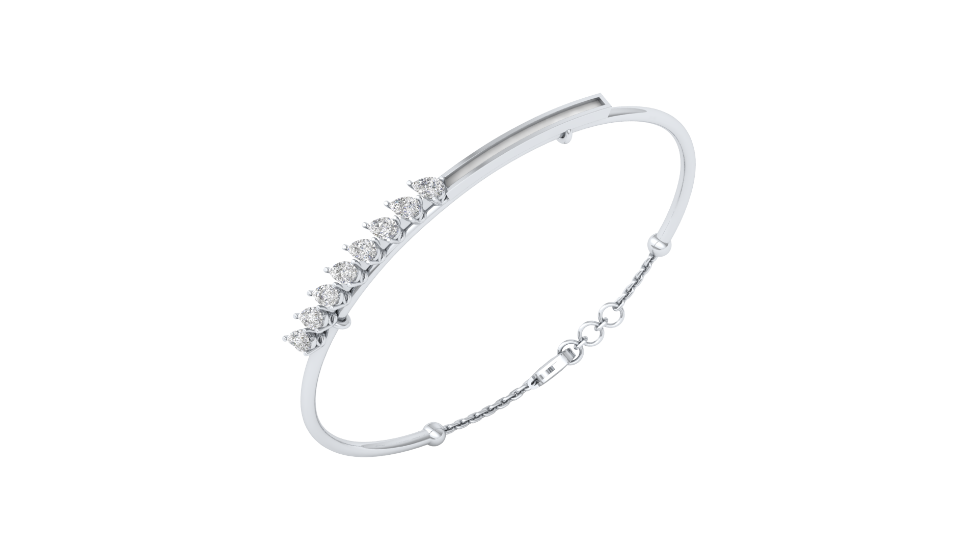 White Gold-Milky Way Lab-Grown Diamond Bangle_view=3DV