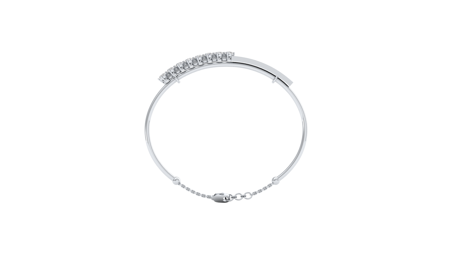 White Gold-Milky Way Lab-Grown Diamond Bangle_view=FRONT