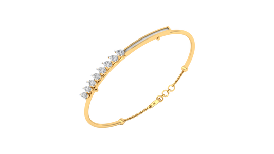 Yellow Gold-Milky Way Lab-Grown Diamond Bangle_view=3DV