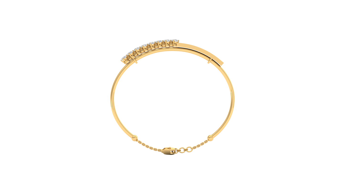 Yellow Gold-Milky Way Lab-Grown Diamond Bangle_view=FRONT