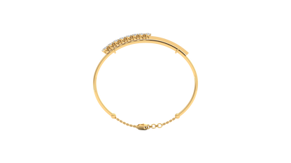 Yellow Gold-Milky Way Lab-Grown Diamond Bangle_view=FRONT