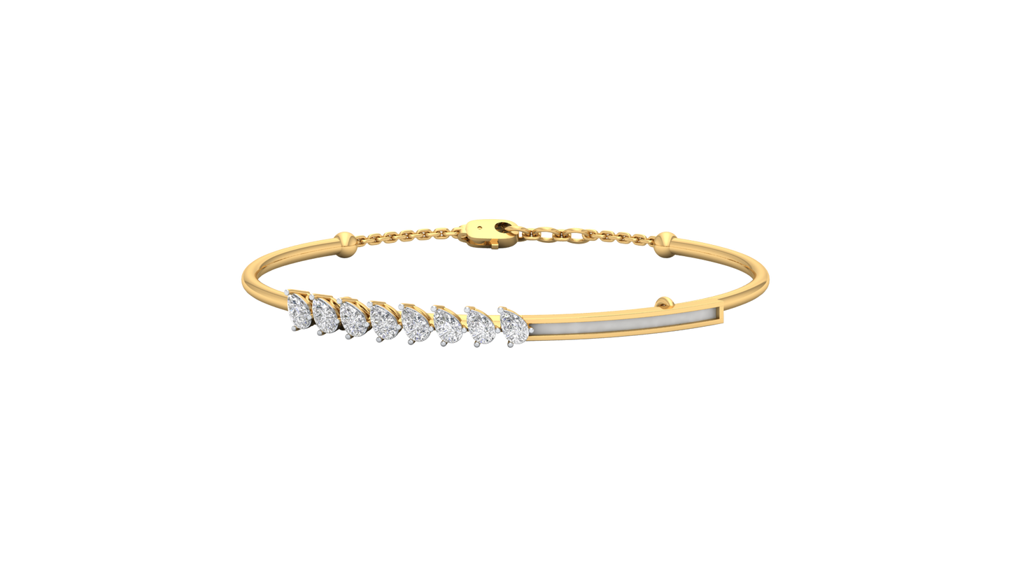 Yellow Gold-Milky Way Lab-Grown Diamond Bangle_view=TOP