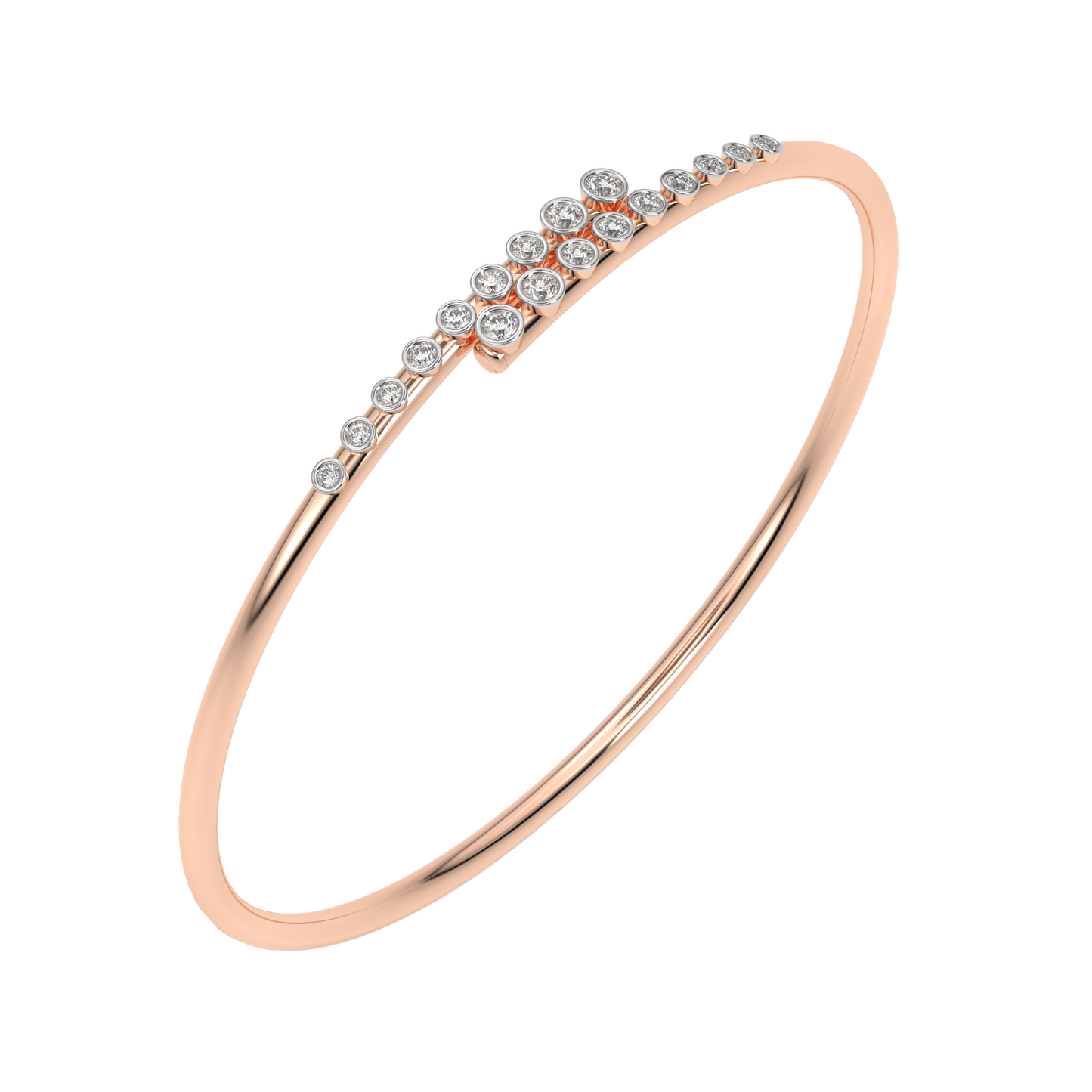 Pink Gold-Lumina Lab-Grown Diamond Flexible Bangle_view=3DV