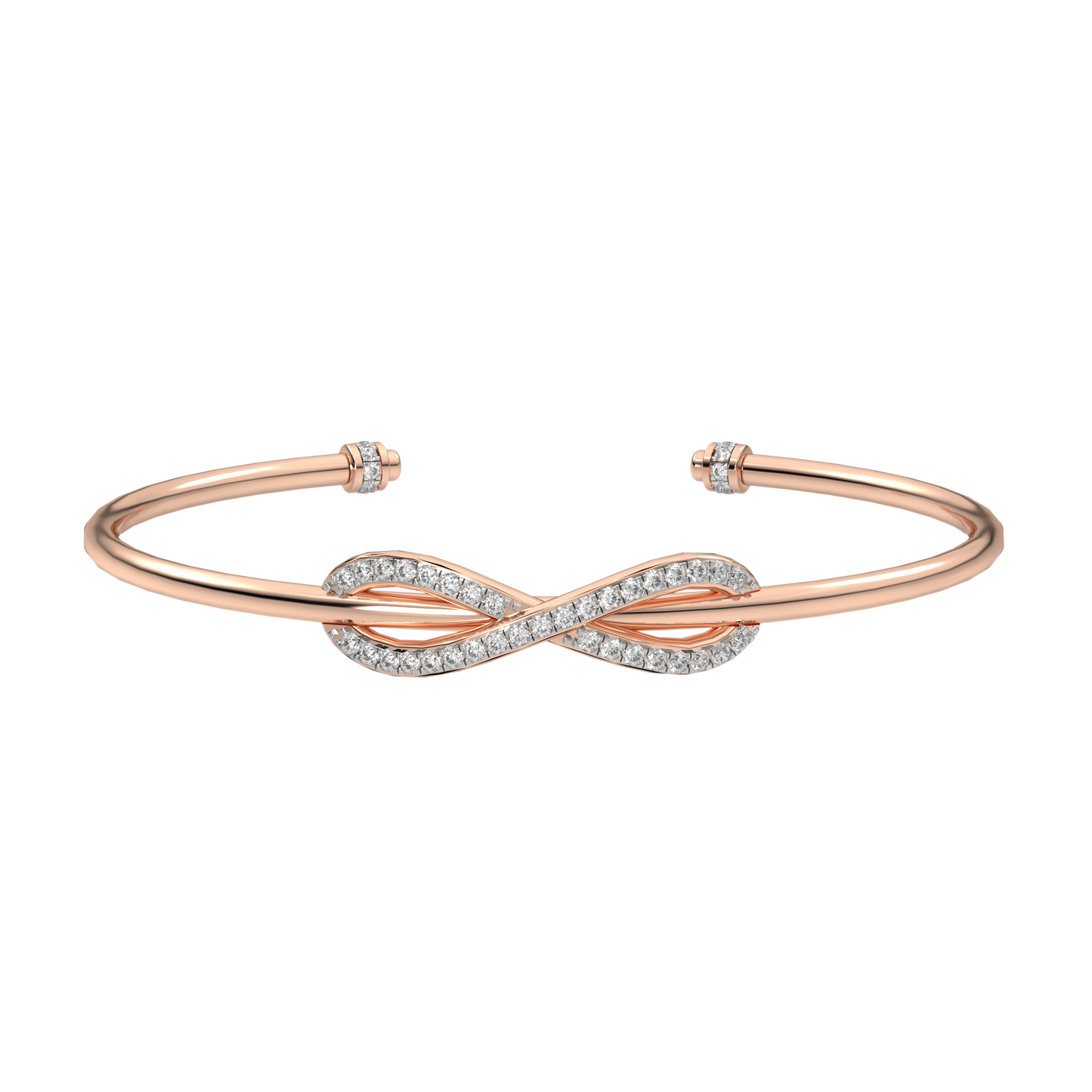 Pink Gold-Twilight Lab-Grown Diamond Flexible Bangle_view=3DH