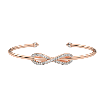 Pink Gold-Twilight Lab-Grown Diamond Flexible Bangle_view=3DH