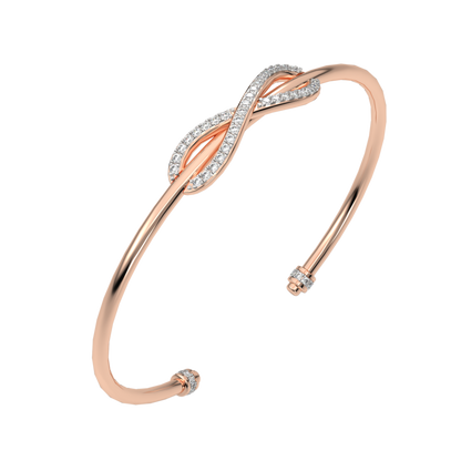 Pink Gold-Twilight Lab-Grown Diamond Flexible Bangle_view=3DV
