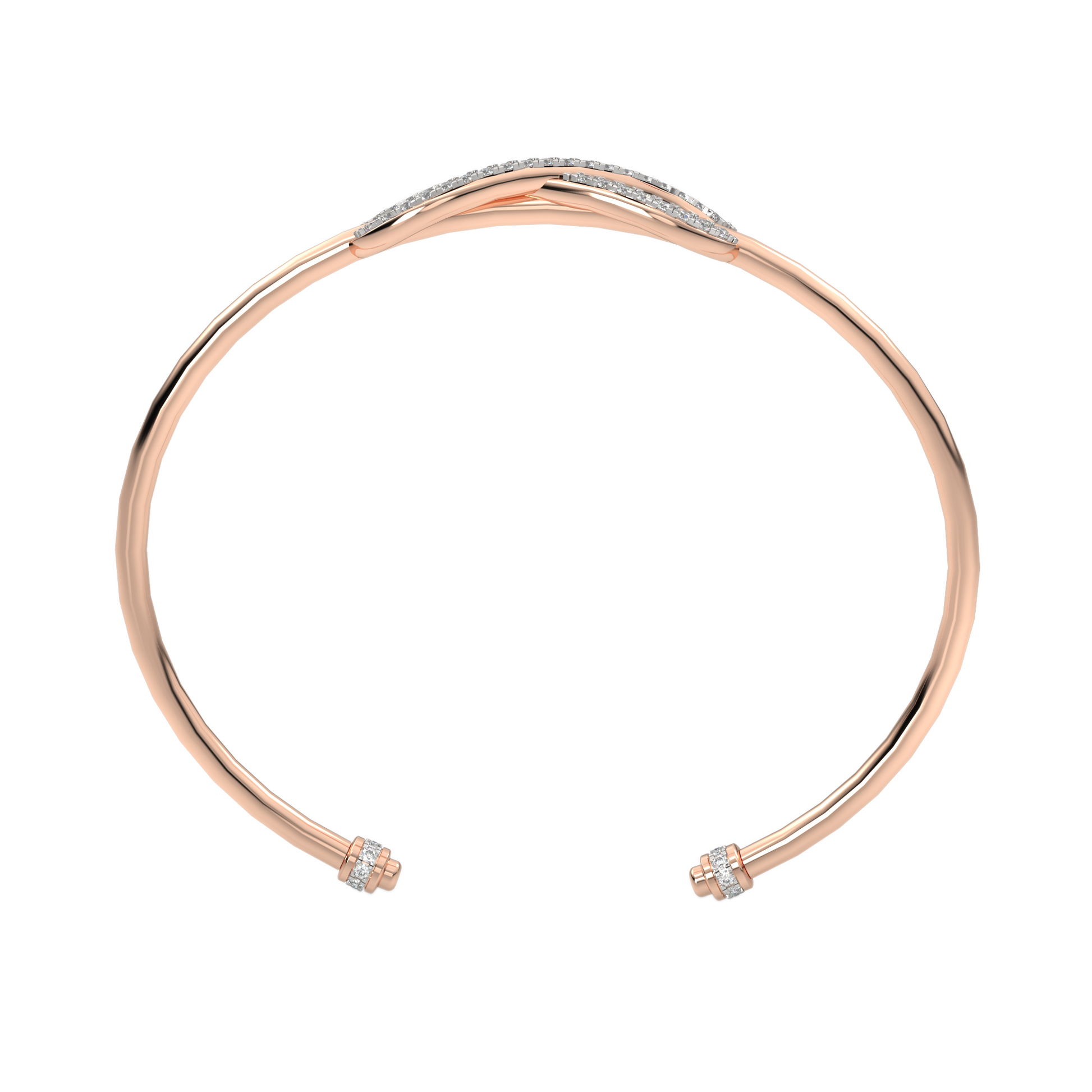 Pink Gold-Twilight Lab-Grown Diamond Flexible Bangle_view=FRONT