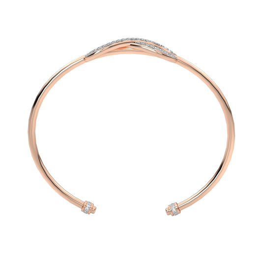 Pink Gold-Twilight Lab-Grown Diamond Flexible Bangle_view=FRONT