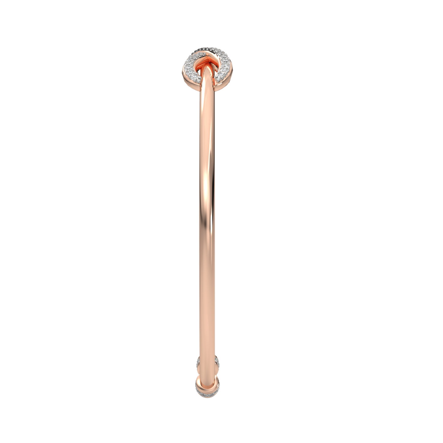 Pink Gold-Twilight Lab-Grown Diamond Flexible Bangle_view=SIDE