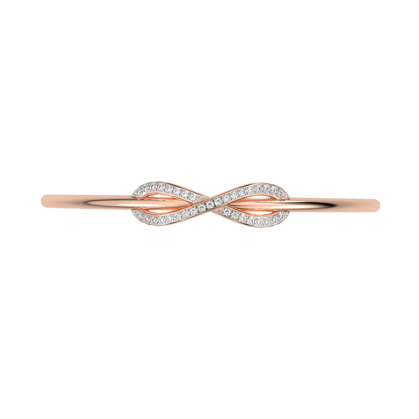 Pink Gold-Twilight Lab-Grown Diamond Flexible Bangle_view=TOP