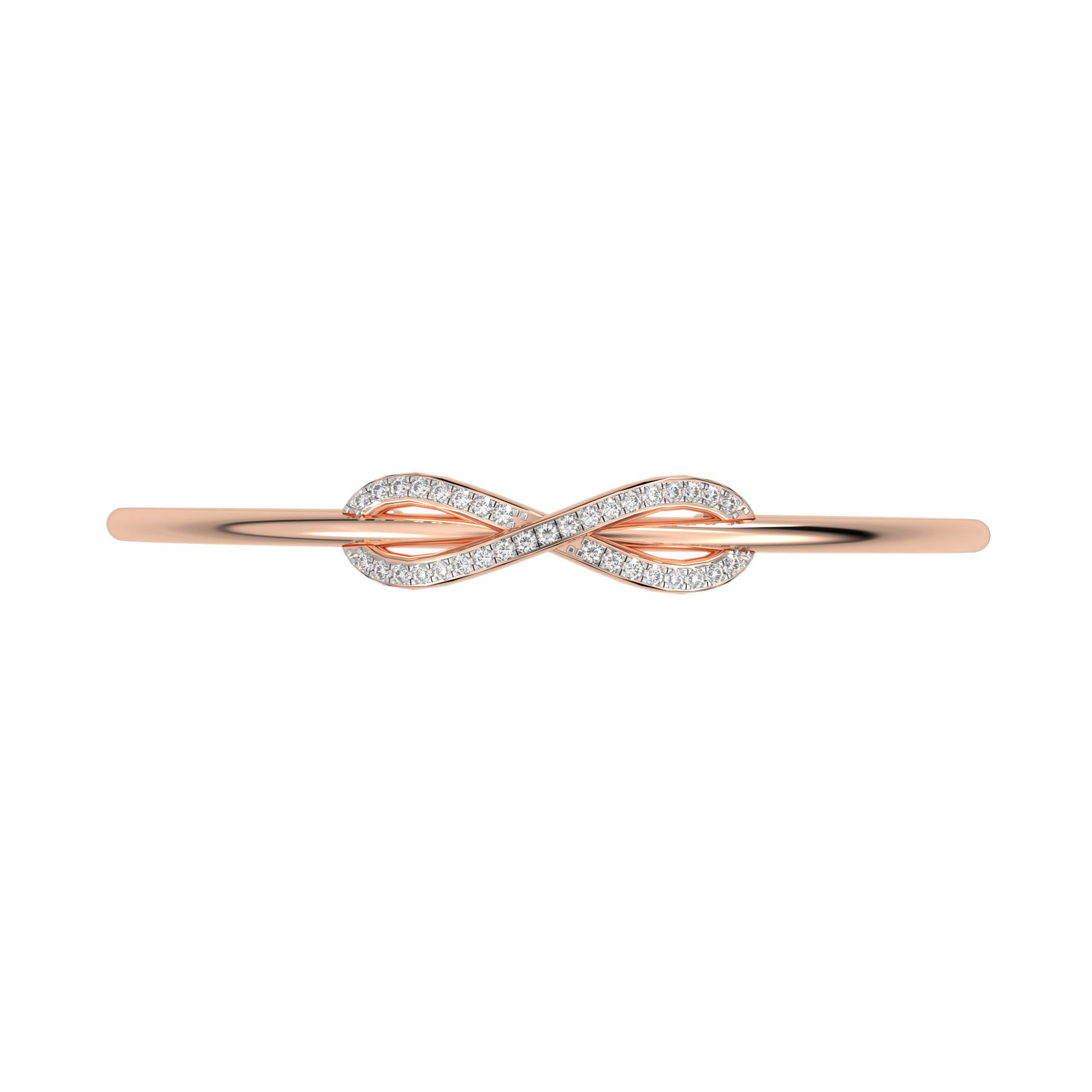 Pink Gold-Twilight Lab-Grown Diamond Flexible Bangle_view=TOP