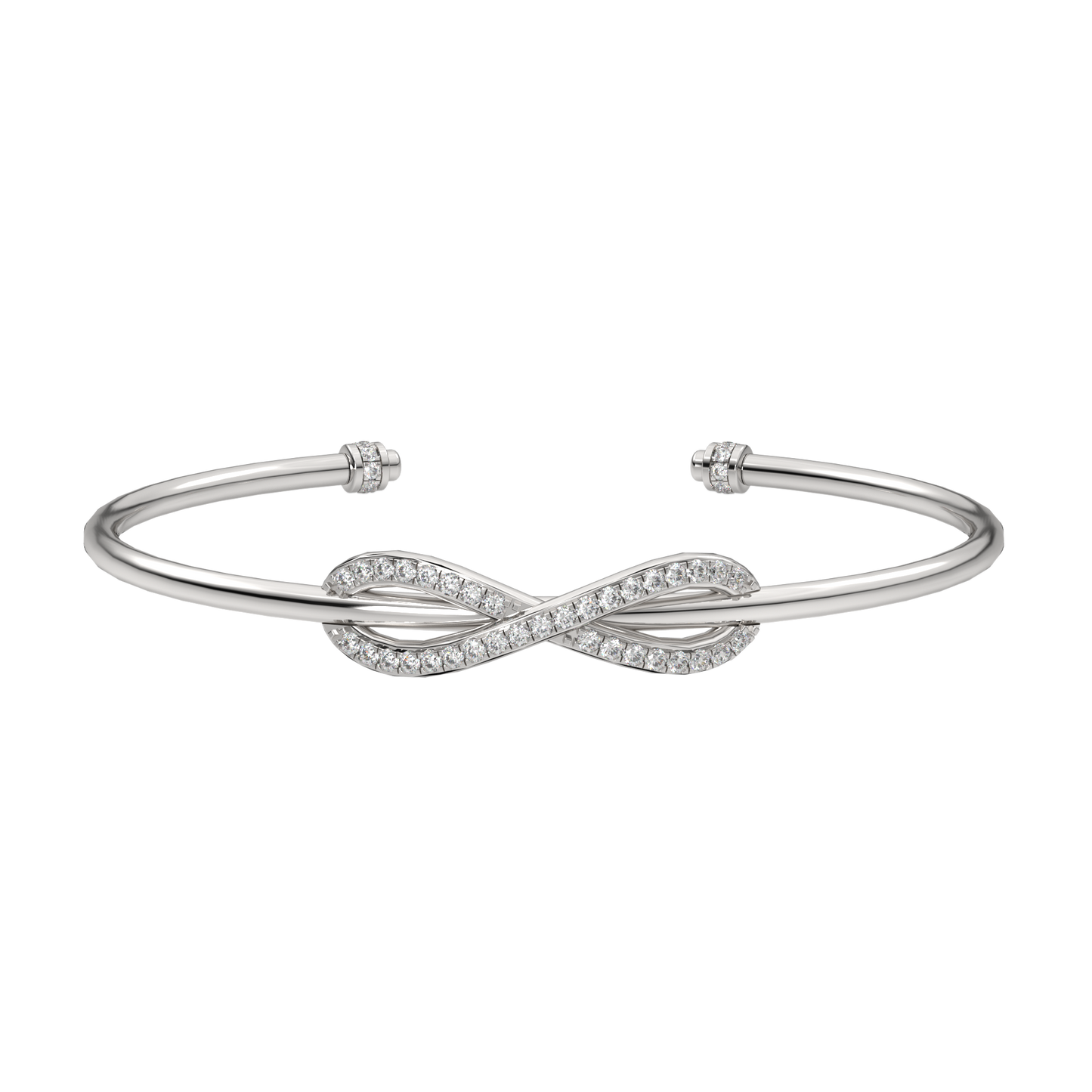 White Gold-Twilight Lab-Grown Diamond Flexible Bangle_view=3DH