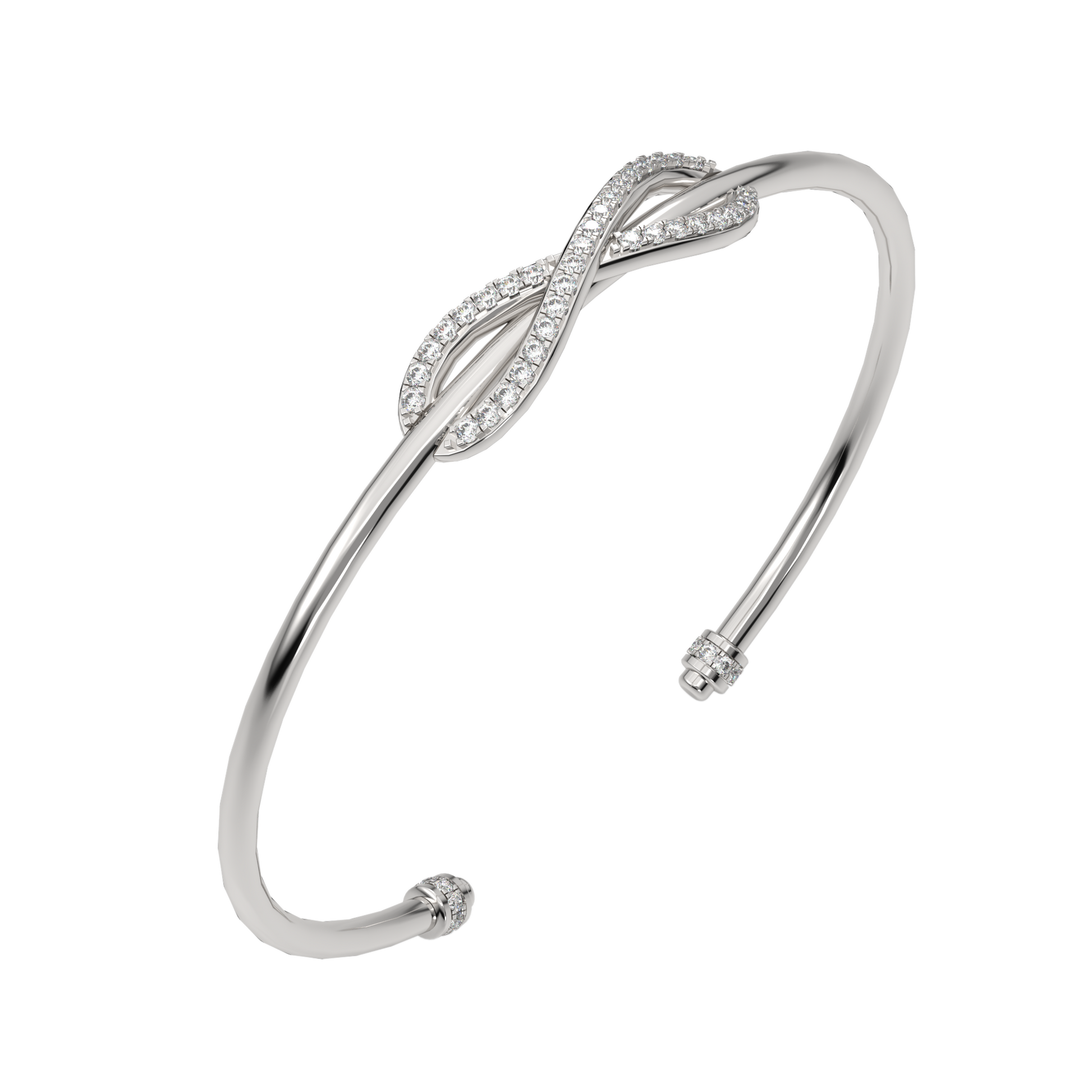 White Gold-Twilight Lab-Grown Diamond Flexible Bangle_view=3DV