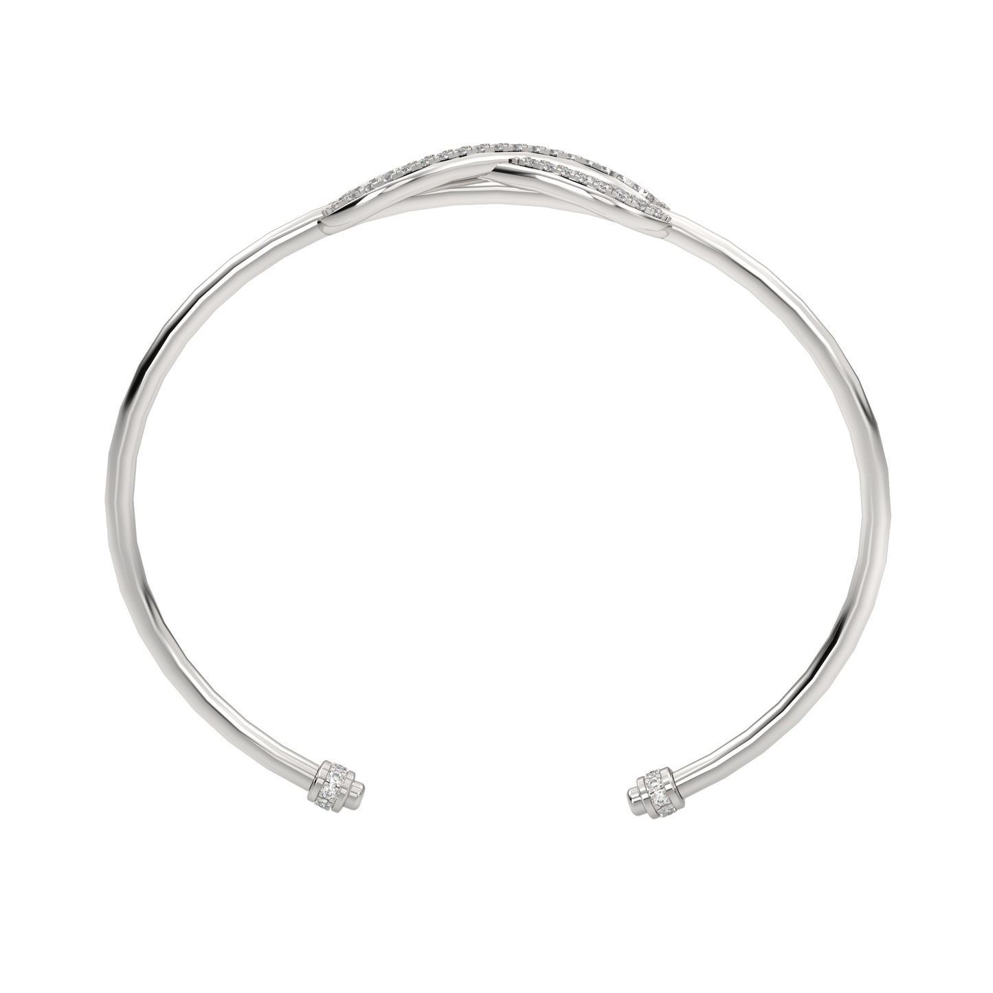 White Gold-Twilight Lab-Grown Diamond Flexible Bangle_view=FRONT