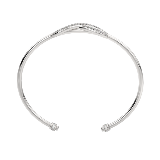 White Gold-Twilight Lab-Grown Diamond Flexible Bangle_view=FRONT