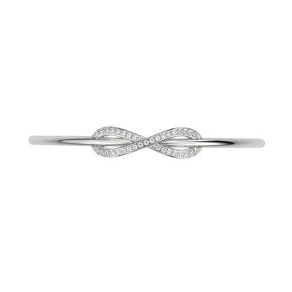 White Gold-Twilight Lab-Grown Diamond Flexible Bangle_view=TOP