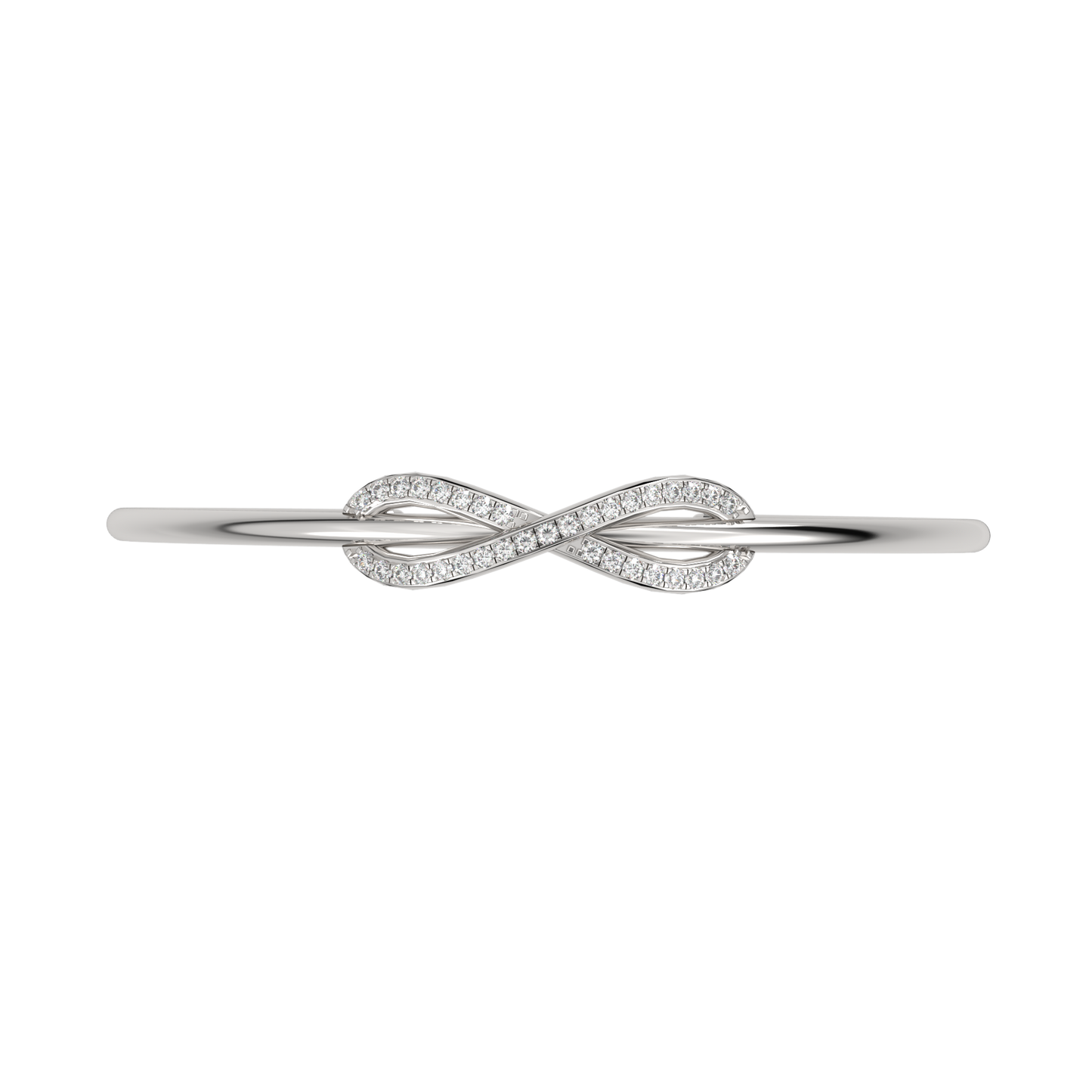White Gold-Twilight Lab-Grown Diamond Flexible Bangle_view=TOP