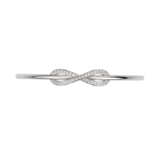 White Gold-Twilight Lab-Grown Diamond Flexible Bangle_view=TOP