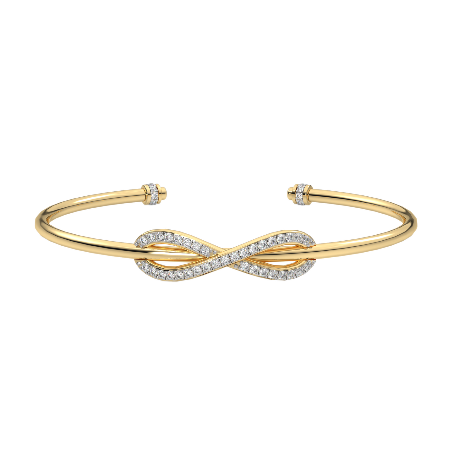 Yellow Gold-Twilight Lab-Grown Diamond Flexible Bangle_view=3DH