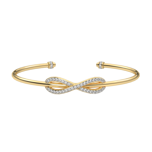 Yellow Gold-Twilight Lab-Grown Diamond Flexible Bangle_view=3DH