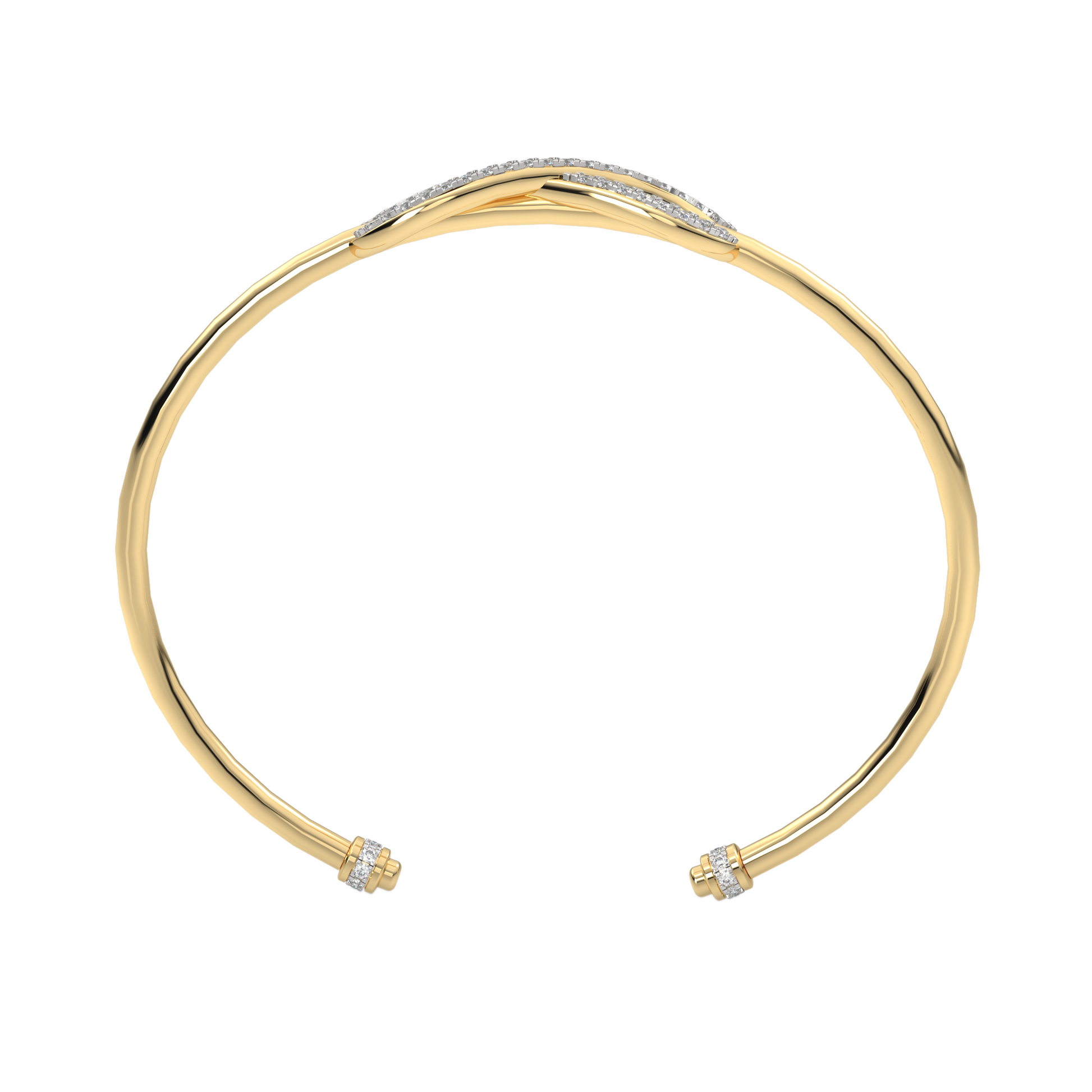 Yellow Gold-Twilight Lab-Grown Diamond Flexible Bangle_view=FRONT
