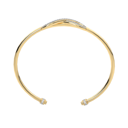 Yellow Gold-Twilight Lab-Grown Diamond Flexible Bangle_view=FRONT