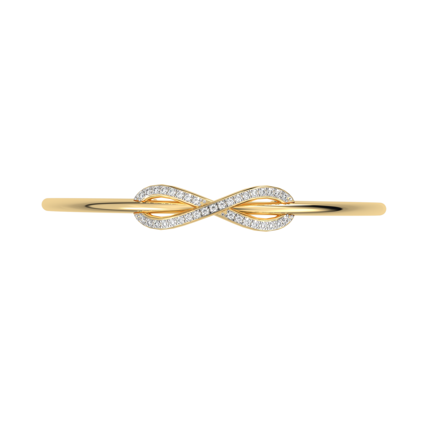 Yellow Gold-Twilight Lab-Grown Diamond Flexible Bangle_view=TOP