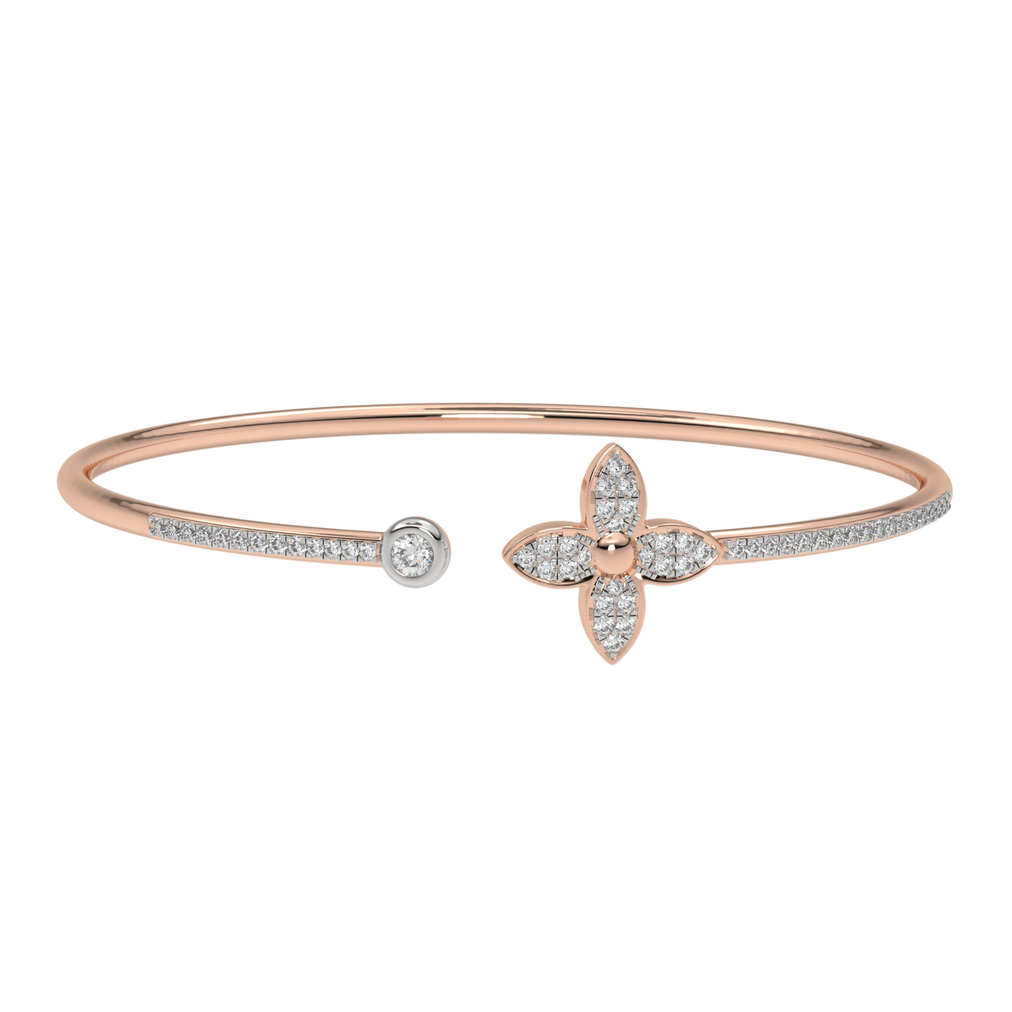 Pink Gold-Solstice Sleek Lab-Grown Diamond Flexible Bangle_view=3DH