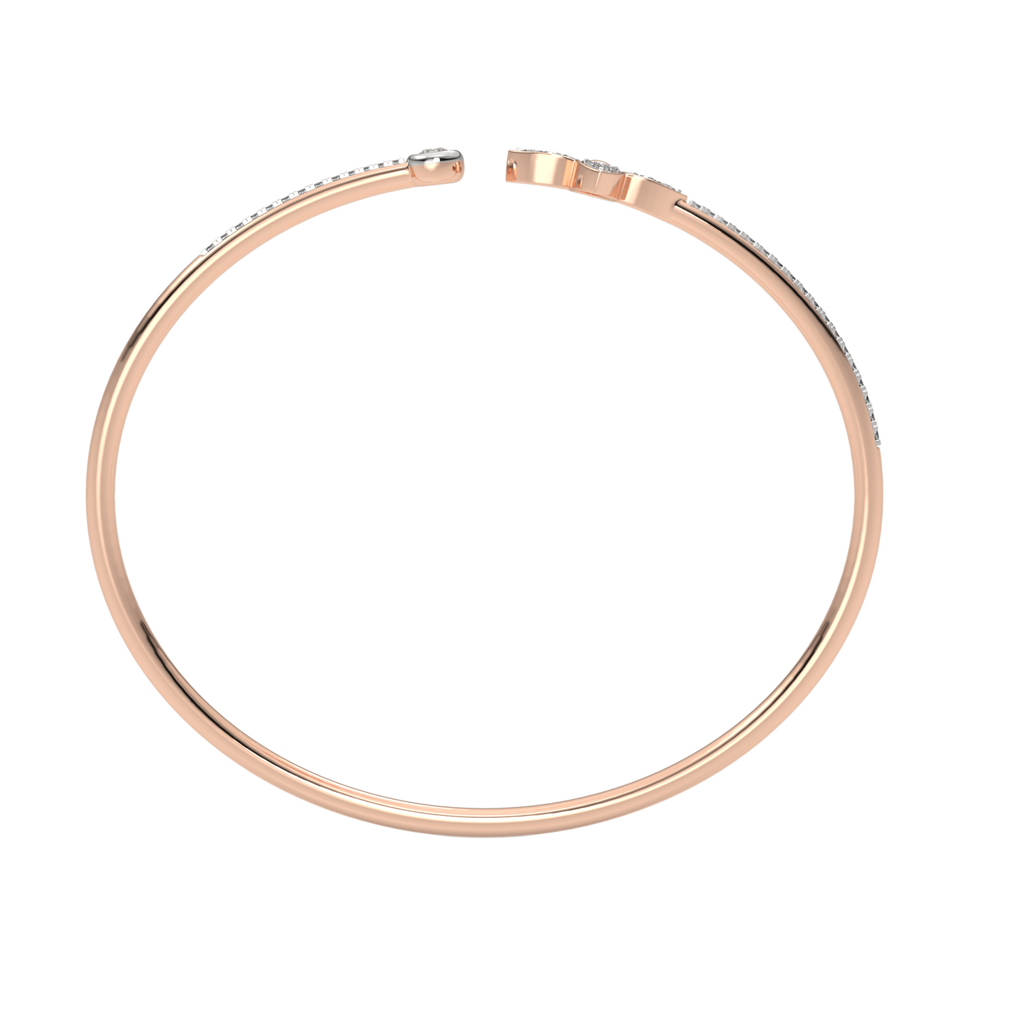 Pink Gold-Solstice Sleek Lab-Grown Diamond Flexible Bangle_view=FRONT