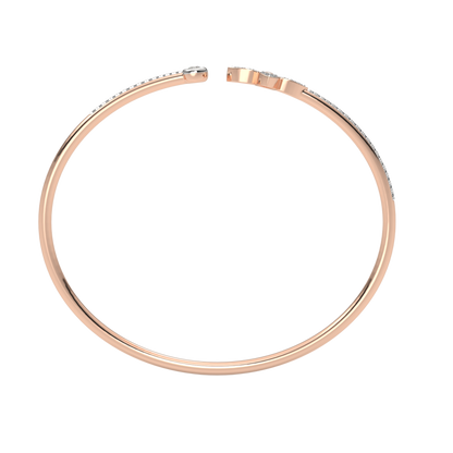 Pink Gold-Solstice Sleek Lab-Grown Diamond Flexible Bangle_view=FRONT