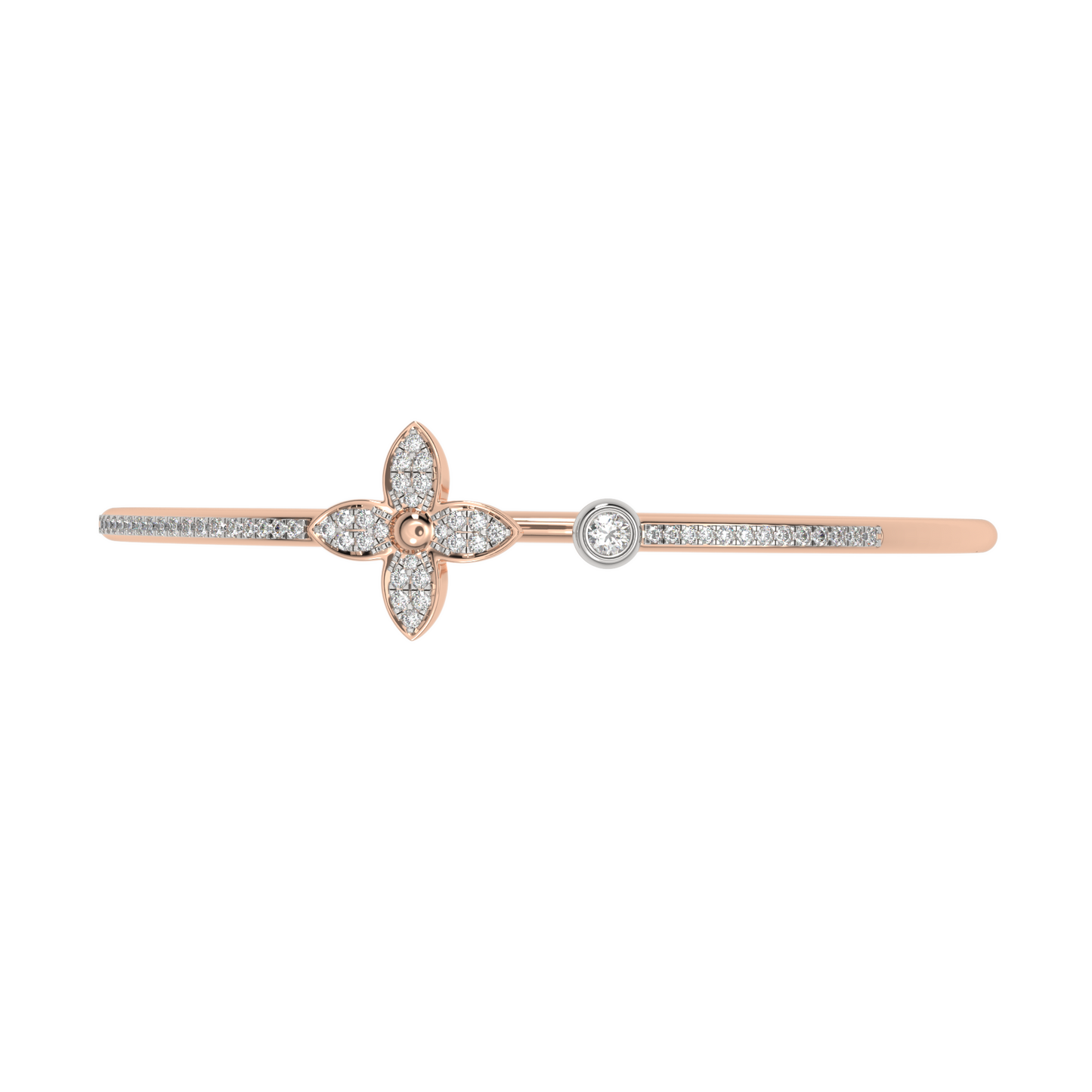 Pink Gold-Solstice Sleek Lab-Grown Diamond Flexible Bangle_view=TOP