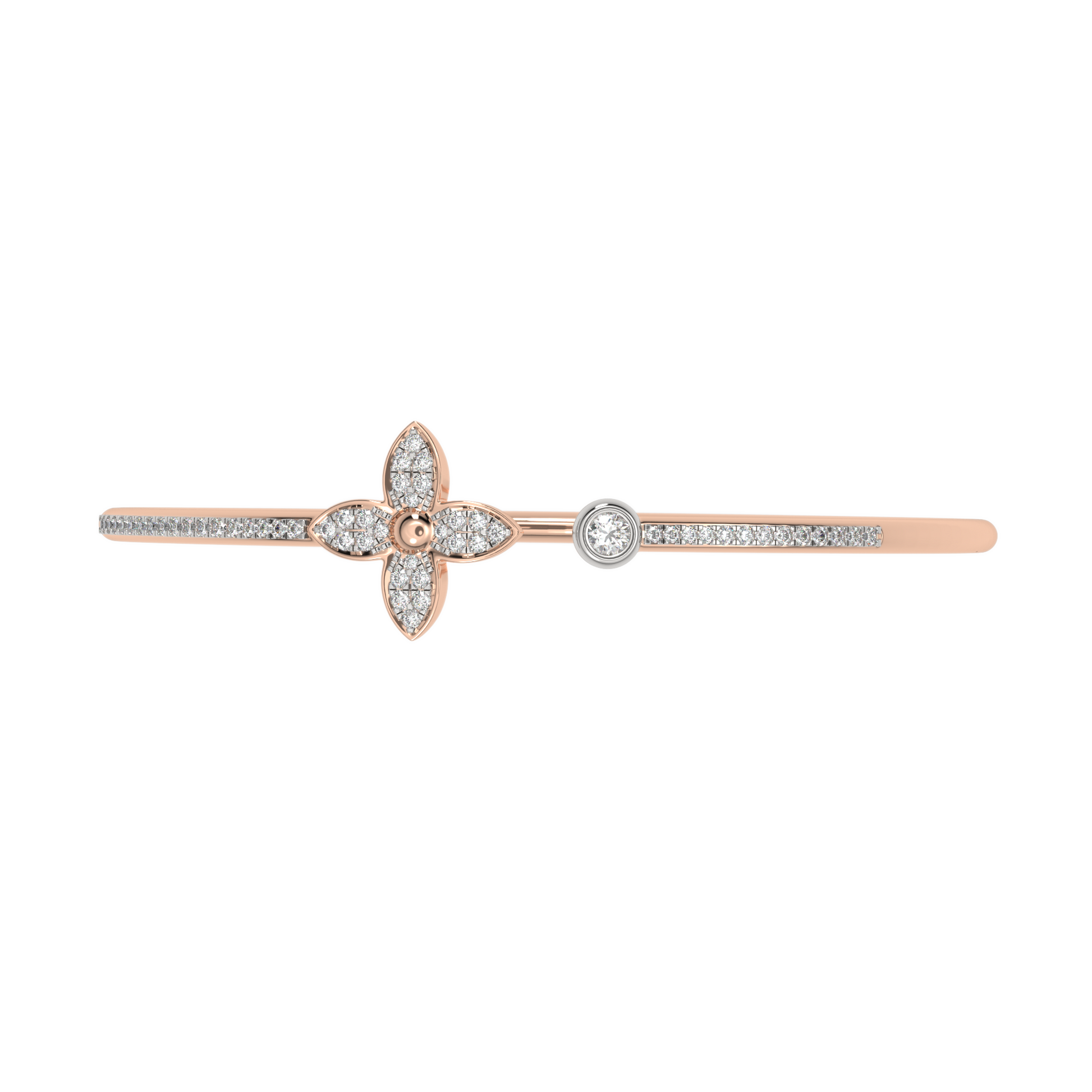 Pink Gold-Solstice Sleek Lab-Grown Diamond Flexible Bangle_view=TOP