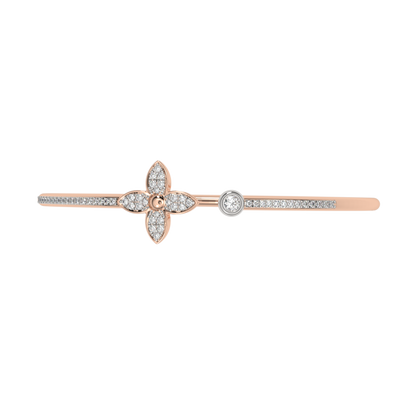 Pink Gold-Solstice Sleek Lab-Grown Diamond Flexible Bangle_view=TOP