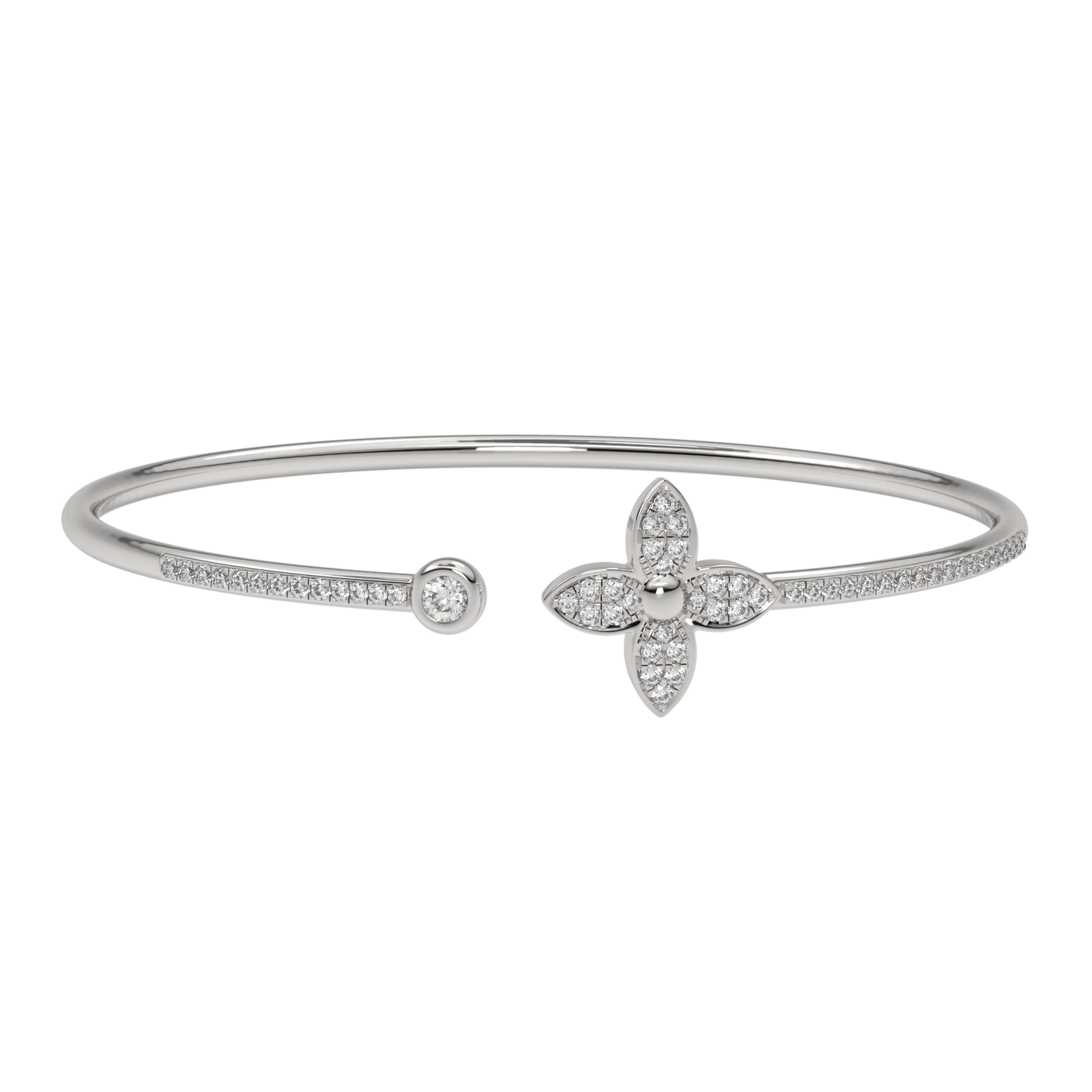 White Gold-Solstice Sleek Lab-Grown Diamond Flexible Bangle_view=3DH