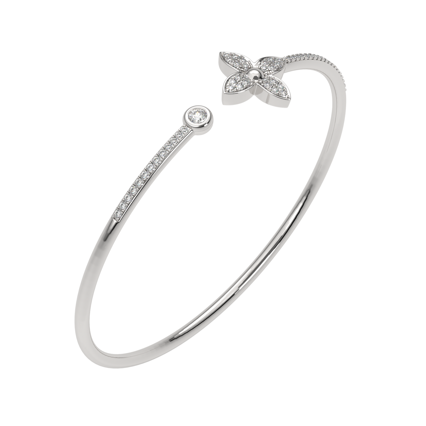 White Gold-Solstice Sleek Lab-Grown Diamond Flexible Bangle_view=3DV