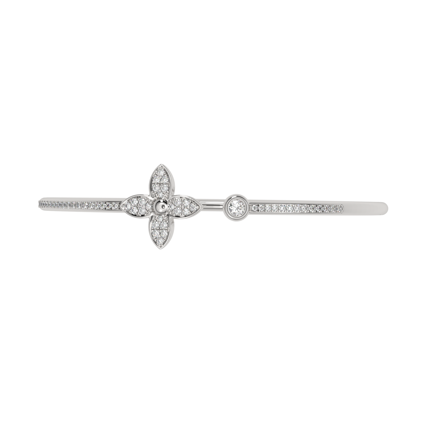White Gold-Solstice Sleek Lab-Grown Diamond Flexible Bangle_view=TOP