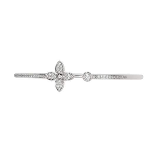 White Gold-Solstice Sleek Lab-Grown Diamond Flexible Bangle_view=TOP