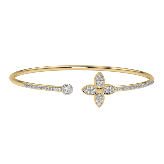 Yellow Gold-Solstice Sleek Lab-Grown Diamond Flexible Bangle_view=3DH