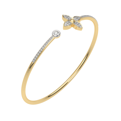 Yellow Gold-Solstice Sleek Lab-Grown Diamond Flexible Bangle_view=3DV