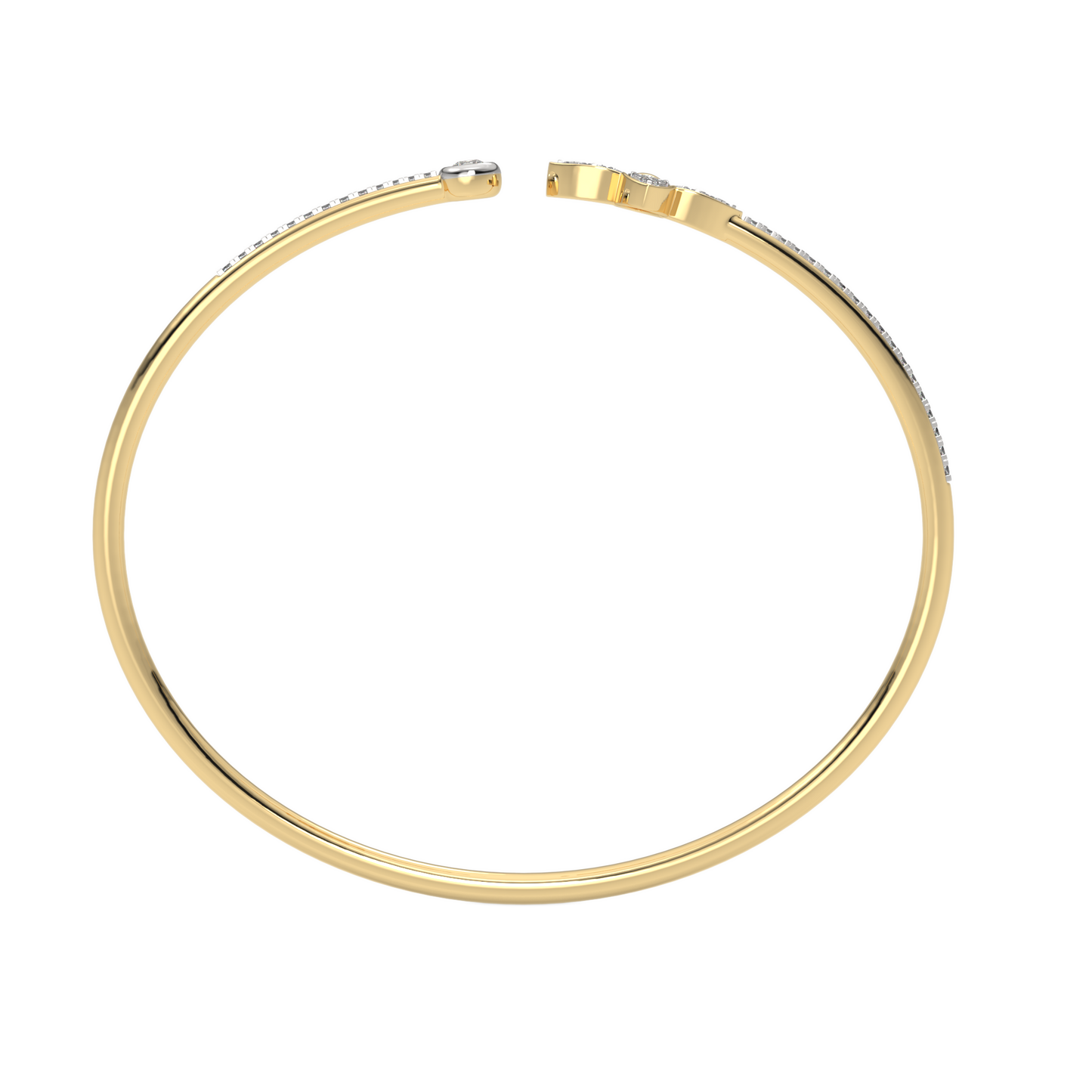 Yellow Gold-Solstice Sleek Lab-Grown Diamond Flexible Bangle_view=FRONT