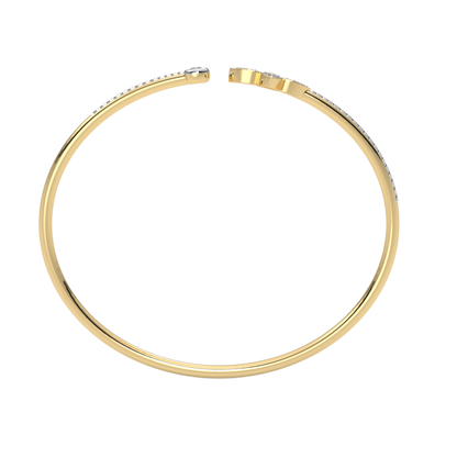 Yellow Gold-Solstice Sleek Lab-Grown Diamond Flexible Bangle_view=FRONT