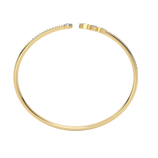 Yellow Gold-Solstice Sleek Lab-Grown Diamond Flexible Bangle_view=FRONT