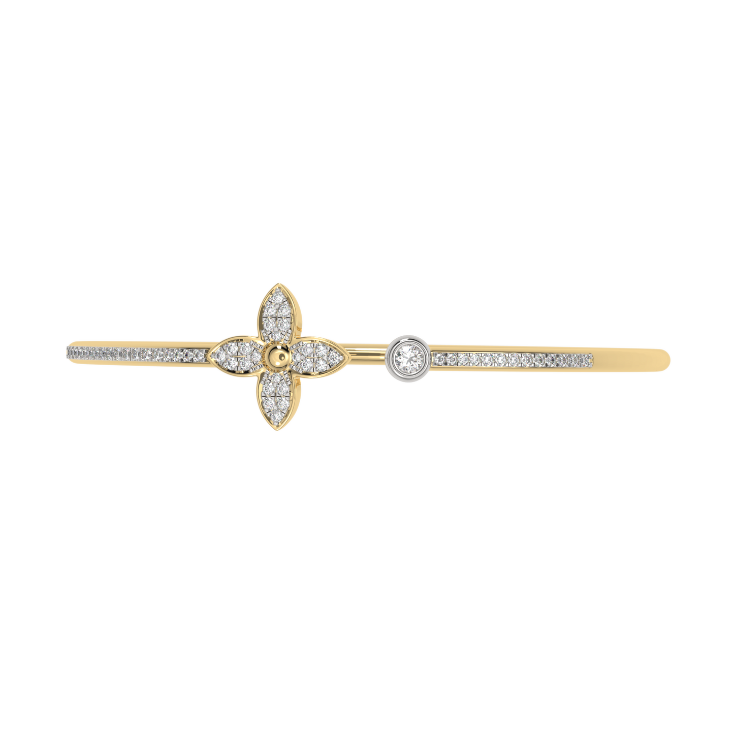 Yellow Gold-Solstice Sleek Lab-Grown Diamond Flexible Bangle_view=TOP