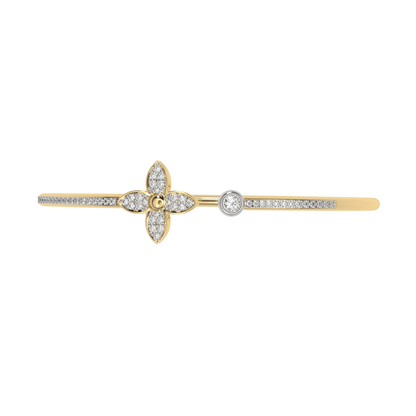Yellow Gold-Solstice Sleek Lab-Grown Diamond Flexible Bangle_view=TOP