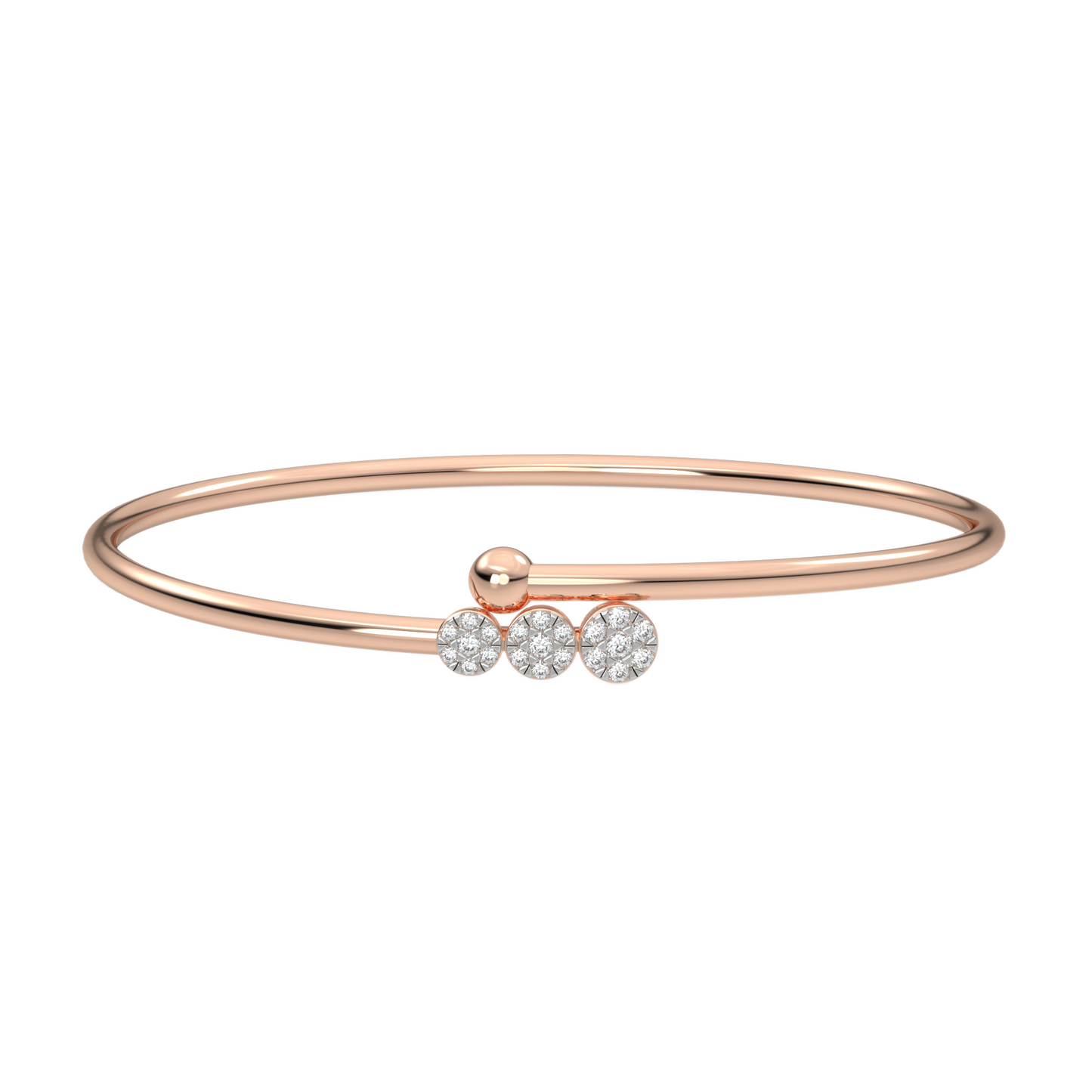 Pink Gold-Infinity Lab-Grown Diamond Flexible Bangle_view=3DH