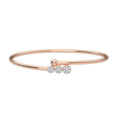 Pink Gold-Infinity Lab-Grown Diamond Flexible Bangle_view=3DH